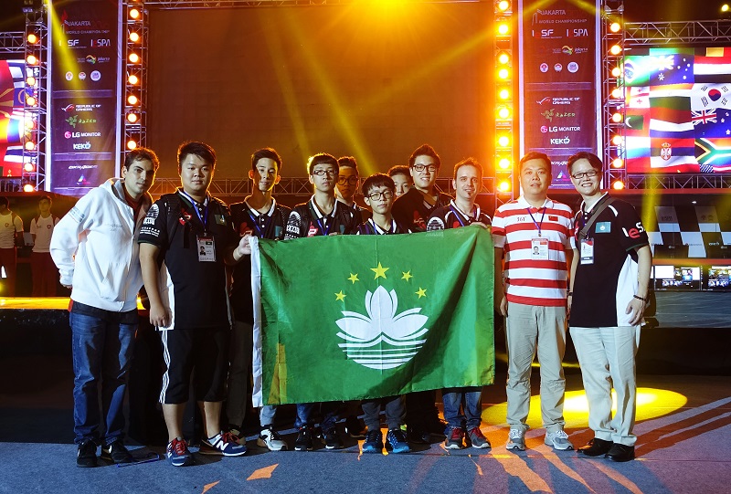 The Macau SAR eSports team and support crew at the World Championship in Jakarta