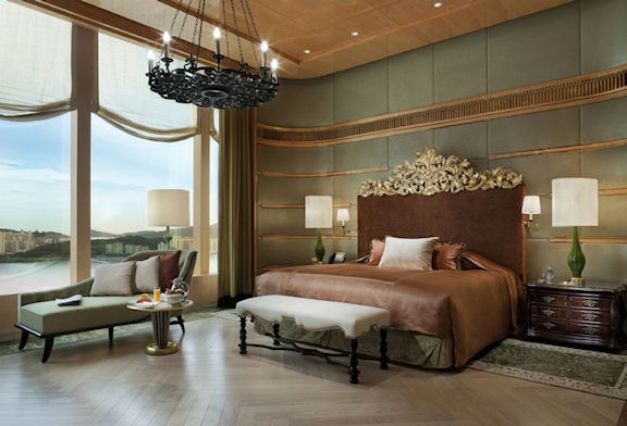 The master bedroom of one of the villas