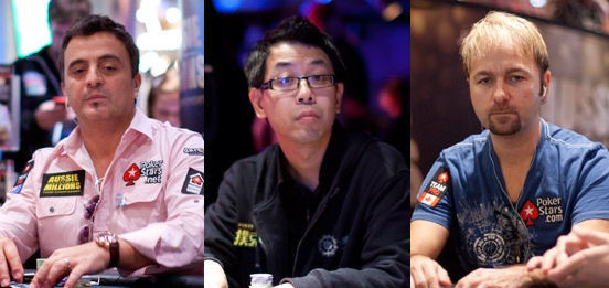 From left to right: Joe Hachem, Winfred Yu and Daniel Negreanu 