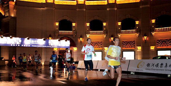 The runners pass Galaxy Macau