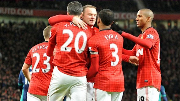 The Manchester United players celebrated a routine win
