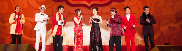 金蛇贺岁节目将十位香港电视明星带进金光综艺馆，包括汪明荃和黎耀祥等。