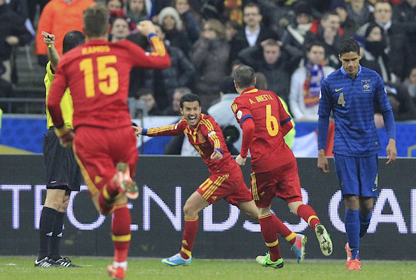 Pedro helped Spain beat France 