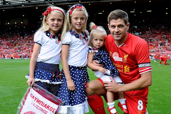 Steven Gerrard shared the special moment of his testimonial with three daughters