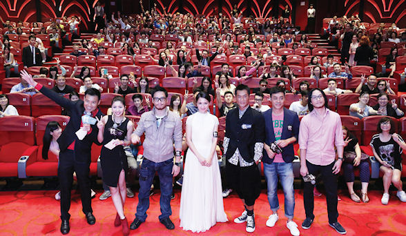 The stars of Out of Inferno were at the movie's premiere at Galaxy Macau in September