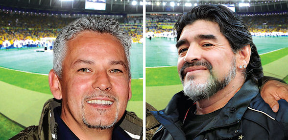 From left to right: Roberto Baggio and Diego Maradona