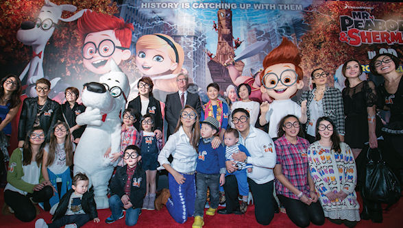 Edward Tracy, President and Chief Executive Officer of Sands China Ltd, joined the two eponymous leading characters of DreamWorks Animation's latest 3-D feature film "Mr Peabody & Sherman" at the movie premiere