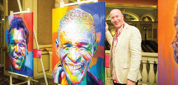 著名美国肖像画家Stephen Bennett在澳门威尼斯人Faces of Light人像油画展上展示一系列生动画作