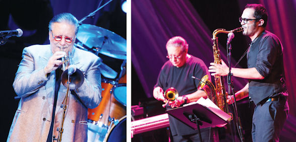 Jazz legend Arturo Sandoval (left) and his quintet put on a remarkable show at The Venetian Theatre