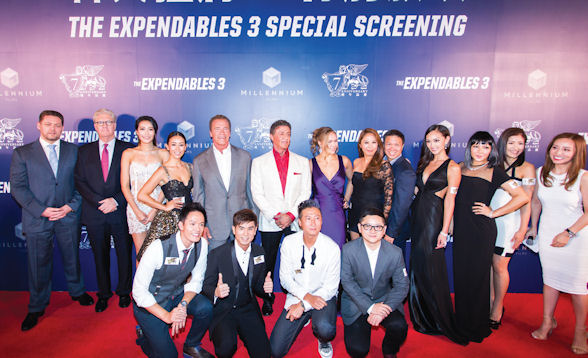 Several celebrities from Hong Kong joined Arnold Schwarzenegger and Sylvester Stallone for the Asian premiere of The Expendables 3