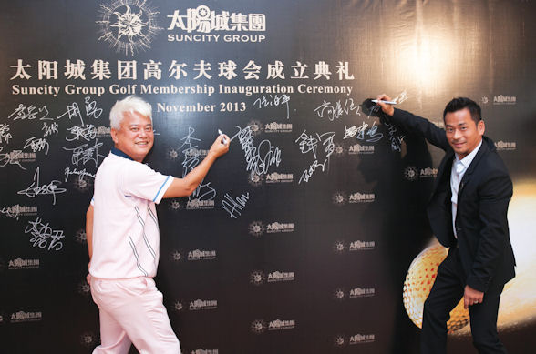 Signing event banners is a regular part of life for Alvin Chau