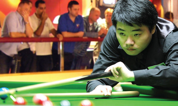 Among a queue of players from Great Britain, China's snooker great Ding Junhui is challenging the global power base