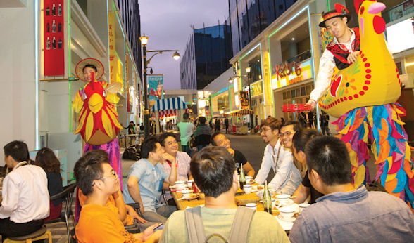 The outdoor street market is a feature of Broadway Macau