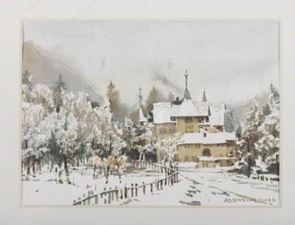 First Snow in Luxemburg by Chairman of the China Artists Association, Liu Dawei, is one of the works on display